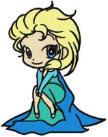 Elsa Frozen chibi 2 embroidery design