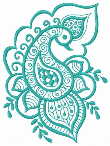 Swirl firebird embroidery design