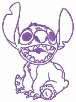 Stitch waiting for Lilo embroidery design