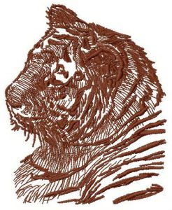 Bengal tiger embroidery design