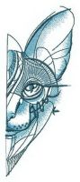 Half head cat embroidery design