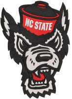North Carolina State Angry wolf embroidery design