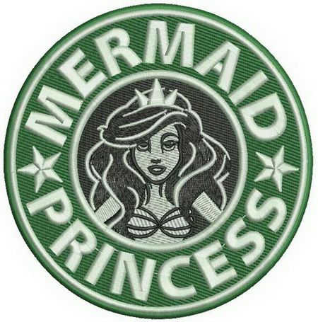 Mermaid princess machine embroidery design