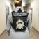 Leather backpack with polar bear design