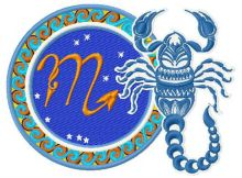 Zodiac sign Scorpio 2 embroidery design