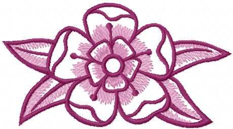 Violet flower free embroidery design
