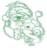 Santa and snowman 5 embroidery design