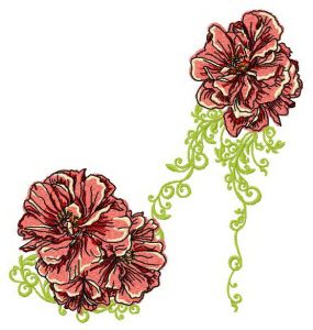 High heel shoe 2 embroidery design