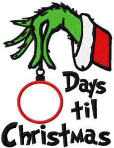 Days til Christmas embroidery design