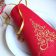 Red Christmas napkin with christmas tree embroidery design