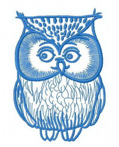 Confused owl 2 machine embroidery design