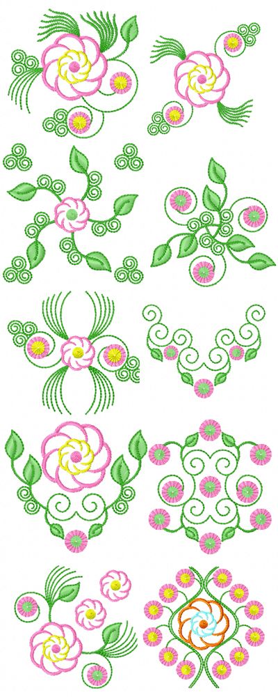 Flowers Patterns Pack machine embroidery design