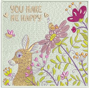 You make me happy embroidery design