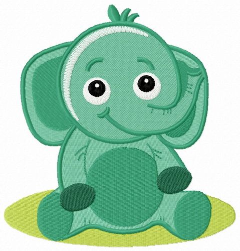 Cute elephant machine embroidery design