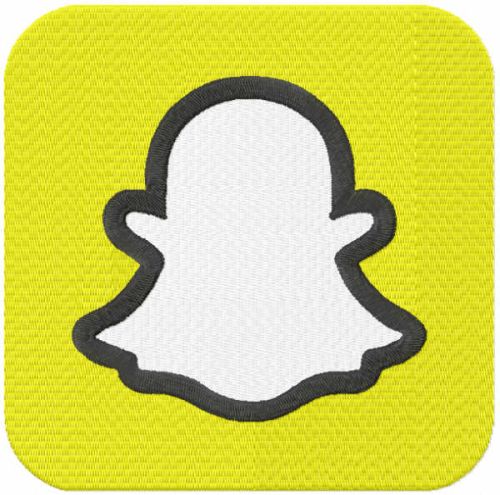 Snapchat logo embroidery design