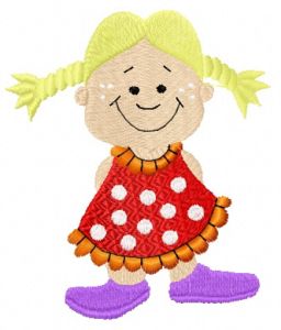 Happy girl embroidery design