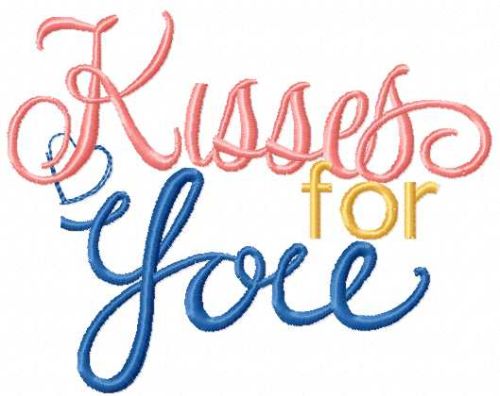Kisses for you free embroidery design