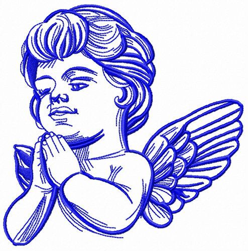 Angel thanks God machine embroidery design