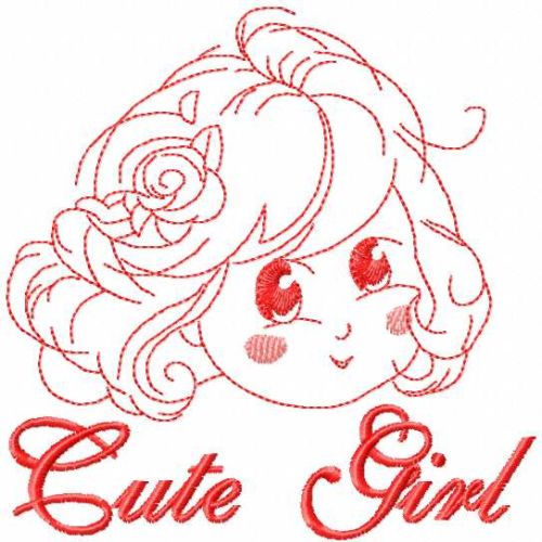 Cute girl free embroidery design