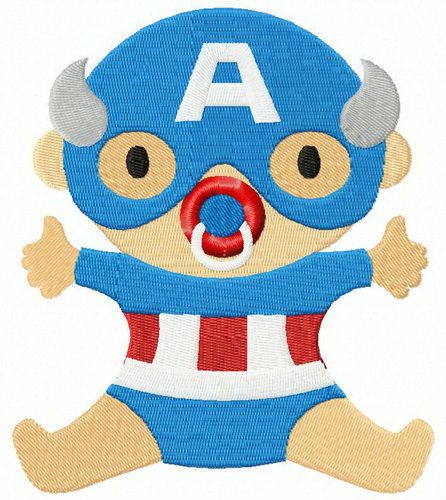 Baby Captain America machine embroidery design