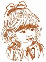Naughty girl embroidery design