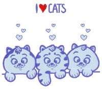 I love cats embroidery design