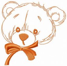 Teddy bear from childhood embroidery design