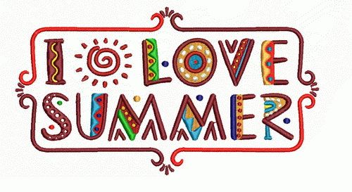 I love summer machine embroidery design