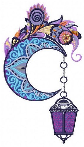 Mottled moon machine embroidery design      