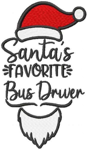 Santa's favorite bus driver free embroidery design