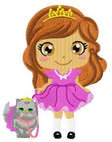 Fluffy royal pet machine embroidery design