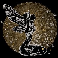 Fairy golden moon embroidery design