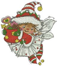 Santa's fairy embroidery design