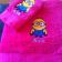 Minion confused design on embroidered towel 