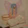 Fairy reading a book design embroidered