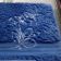 Blue embroidered towel with rose flower