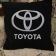 Black pillowcase with embroidered Toyota Logo