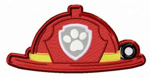 Fireman's helmet embroidery design