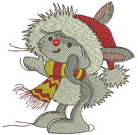 Happy Christmas bunny embroidery design