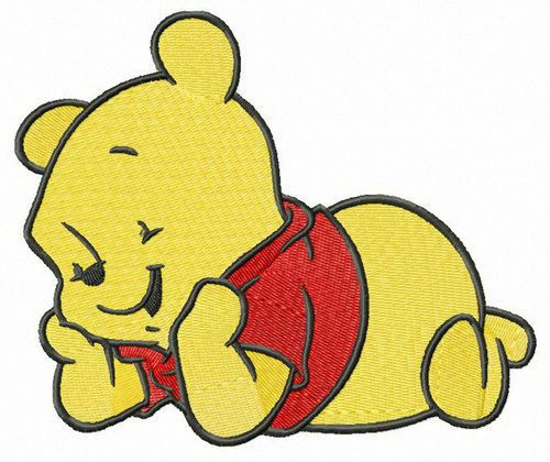 Cute baby Pooh machine embroidery design