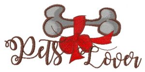 Pets lover embroidery design