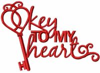 Key to my heart free embroidery design