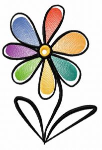 Rainbow flower 2 embroidery design