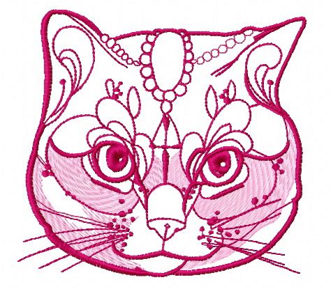 Noble cat 2 machine embroidery design