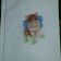 Napkin with Kitten with bow embroidery design
