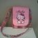 Hello Kitty hello design on pink   bag embroidered