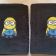 Two towels with embroidered Minion designs