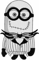 Minion skeleton embroidery design