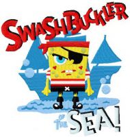 SpongeBob pirate embroidery design