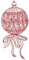 Redwork Christmas ball free machine embroidery design
